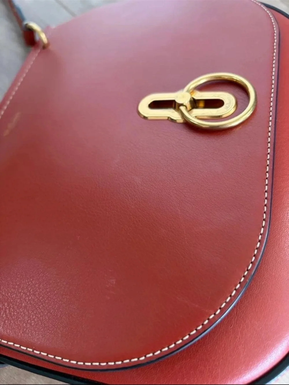 Mulberry Red Leather Crossbody Bag